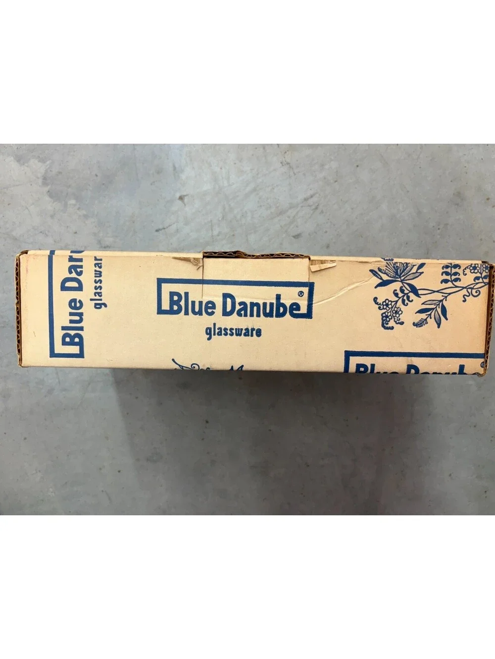 Blue Danube Glassware 15 oz Cooler Tumblers – Set of 4 w/ Box Blue Floral Onion